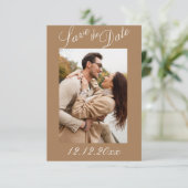 Foto Script Moderner Streifen Save the Date neutra (Stehend Vorderseite)