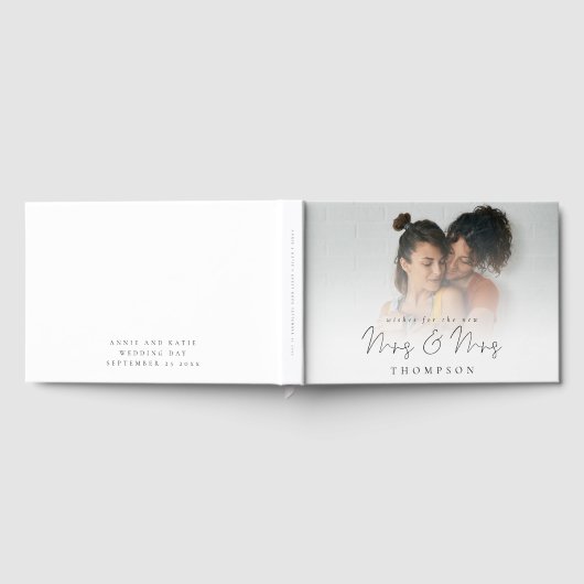 Foto Script Mrs Lesbian Wedding Guest Book Gästebuch (Voll)