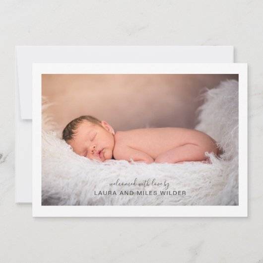 Foto Script Name Birth Ankündigung (Rückseite)