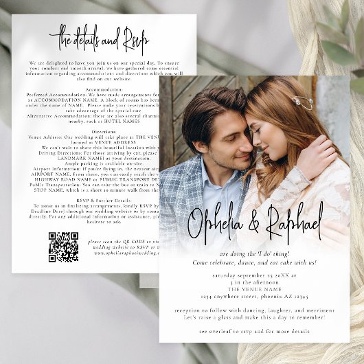 Foto Script QR Details UAWG Wedding All in one Einladung