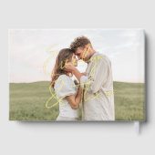 Foto Script Signature Elegante Black Wedding Gästebuch (Rückseite)