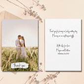 Foto Script Simple Elegante Wedding Dankeskarte