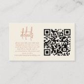 Foto Script Terracotta Cream QR Hochzeit Details Begleitkarte (Vorderseite)