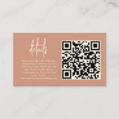 Foto Script Terracotta QR Code Hochzeitsdetails Begleitkarte (Vorderseite)