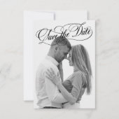 Foto Script Typografy Rote Rosen Save The Date (Vorderseite)