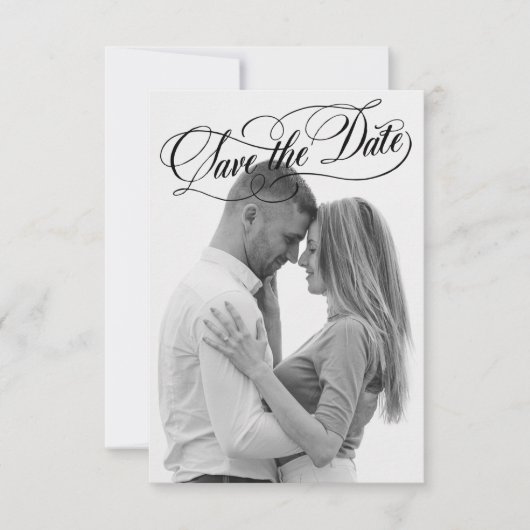 Foto Script Typografy Rote Rosen Save The Date (Vorderseite)