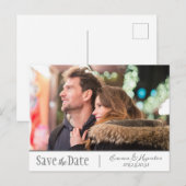 Foto Script Verlobung Couple Save the Date Postkarte (Vorne/Hinten)