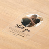 Foto Script Wedding Danke Arch Acryleinladungen (Ablage )