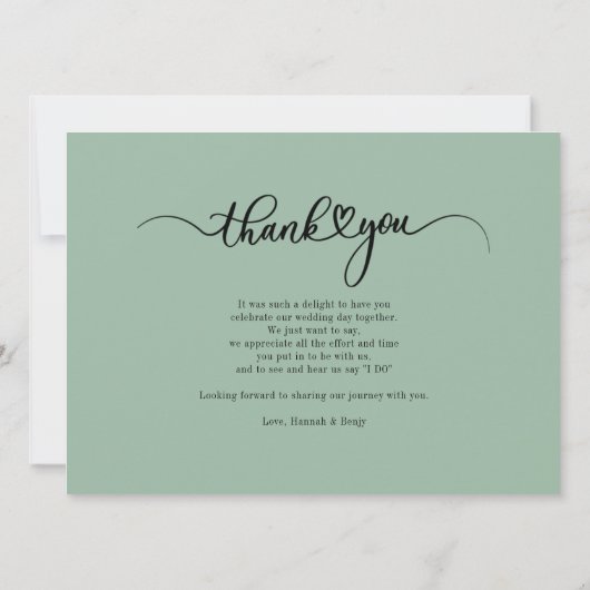 Foto Script Wedding Dankeschön Karte (Rückseite)