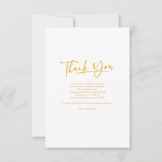 Foto Script Wedding Dankeskarte (Rückseite)