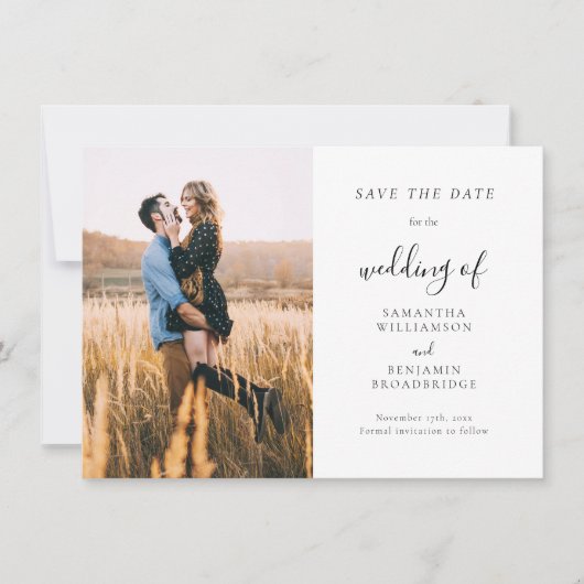 Foto Script Wedding Save the Date Announcement (Vorderseite)