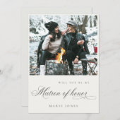 Foto Script Werden Sie mein Matron der Ehrenkarte Dankeskarte (Vorne/Hinten)