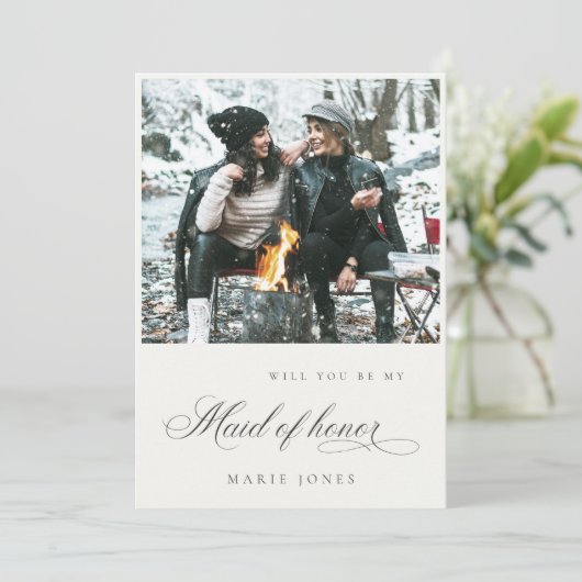 Foto-Script Werden Sie meine Trauzeugin-Karte Dankeskarte (Stehend Vorderseite)