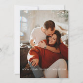 Foto Script White Floral Wedding Save the Date Einladung (Rückseite)