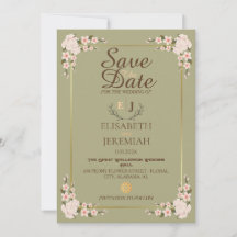 Foto Script White Floral Wedding Save the Date