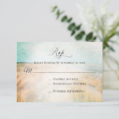*~* Foto Sea Dune Beach Grass - Hochzeitsszenario  RSVP Karte (Stehend Vorderseite)