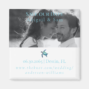 Foto Sea Turtle Beach Hochzeit Save the Date Magnet