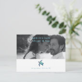 Foto Sea Turtle Beach Hochzeit Save the Date Postkarte (Stehend Vorderseite)