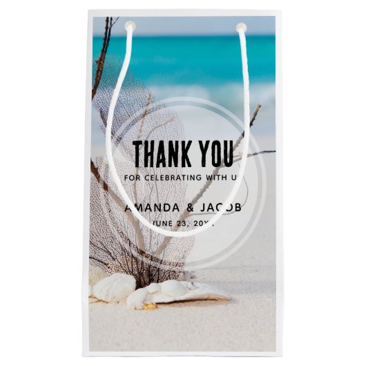 Foto Seashells auf einer Hochzeit am Strand Vielen Kleine Geschenktüte (Vorderseite)