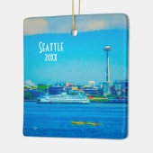 Foto-SeattleSkyline 2 zu besitzen versah Keramikornament (Links)