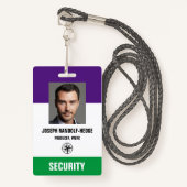 FOTO SECURITY PASS - Foto I.D. Abzeichen Ausweis (Vorderseite mit Schlüsselband)