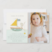Foto-Segelboot Jegliches Alter Geburtstag Dankeskarte (Vorderseite)