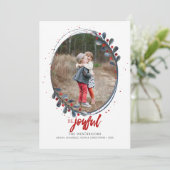 Foto "Sei fröhlich" Feiertagskarte (Stehend Vorderseite)