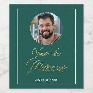 Foto sein Geburtstag Grünen Gold Name Vintagen Jah Weinetikett