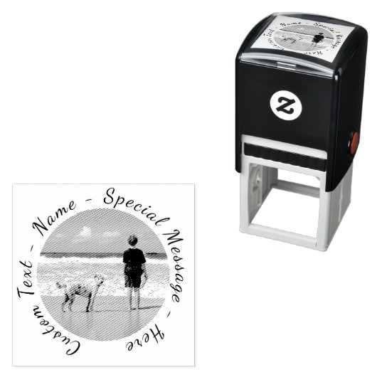 Foto Selbstfarbige Briefmarke mit benutzerdefinier Permastempel (Beispiel)