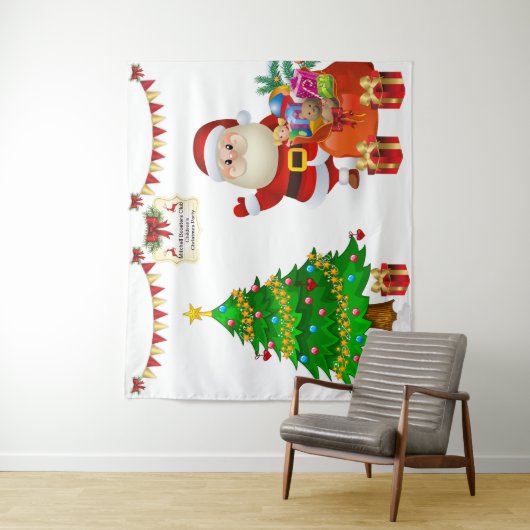 Foto Selfie Hintergrund Weihnachten personalisiere Wandteppich (Beispiel)