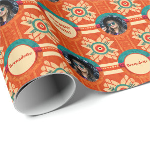 Foto Sentiment Orange Ethnic Bohemisch Geburtstag Geschenkpapier