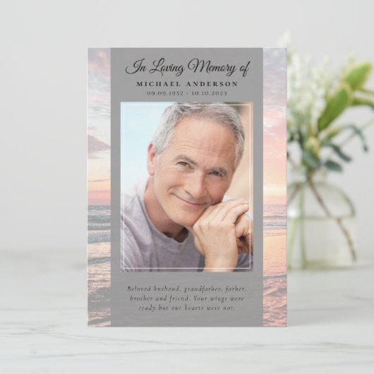 Foto-Service-Programm für Beach Ocean Einladung (Stehend Vorderseite)