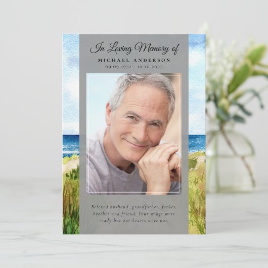 Foto-Service-Programm für Beach Ocean Einladung (Stehend Vorderseite)