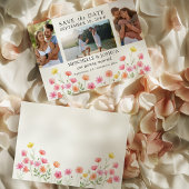 Foto-Set Pink Orange Florale Hochzeit Save The Date