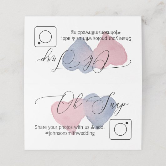 Foto-Share Folgekarte #hashtag-Hearts Platzkarte (Außenseite Aufgefaltet)