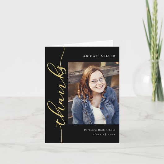 Foto "Side Writing Abschluss" (Seitenaufzeichnung) Dankeskarte (Vorderseite)