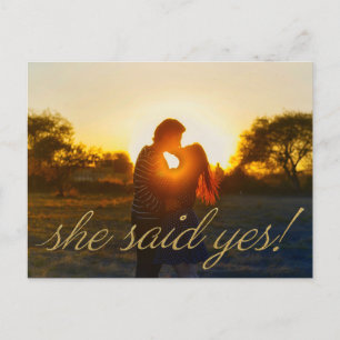 Foto "sie sagte ja" Hochzeit Save the Date Postkarte