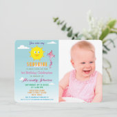 Foto Sie sind mein Sonnenschein, Mädchen 1. Geburt Einladung (Stehend Vorderseite)