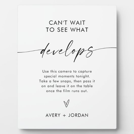 Foto-Sign für Hochzeiten, Hochzeitsspiele für Foto Fotoplatte (Vorderseite)