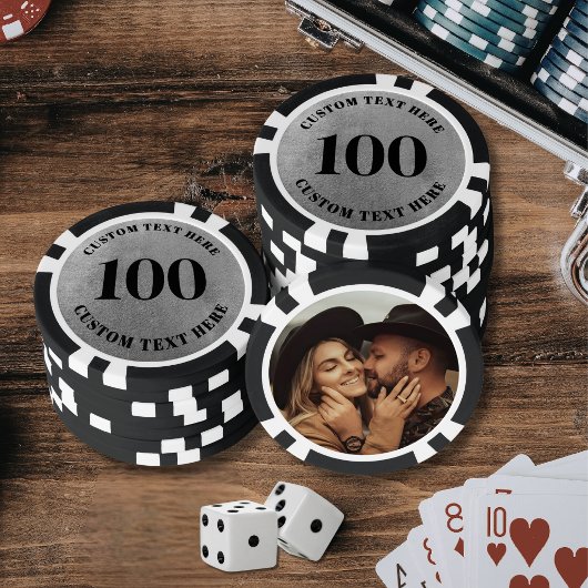 Foto Silber 100 nummeriert Pokerchips