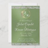 Foto, Silberherz und Glitzer - Blatt Save The Date (Rückseite)