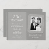 Foto Silver 25. Hochzeitstag Einladung (Vorne/Hinten)