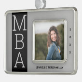 Foto Silver Black MBA Abschluss Rahmen-Ornament Silber (Links)