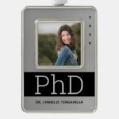 Foto Silver Black Name PhD Abschluss Rahmen-Ornament Silber (Vorderseite)