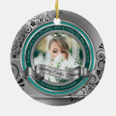 Foto Silver Blühe Elegantes Banner Türkis Keramik Ornament (Hinten)