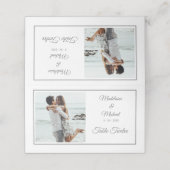 Foto Silver Elegant Hochzeit Tischnummer Platzkarte (Außenseite Aufgefaltet)