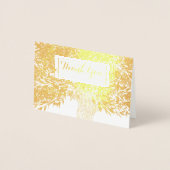 Foto Silver Foil Wedding Initials Tree Vielen Dank Folienkarte (Vorderseite)