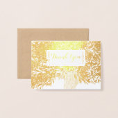 Foto Silver Foil Wedding Initials Tree Vielen Dank Folienkarte (Vorderseite mit Umschlag)