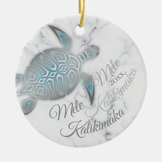 FOTO Silver Turtle | Mele Kalikimaka | Keramik Ornament (Vorne)