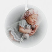 Foto Silver White Ornament Aus Metall (Vorderseite)